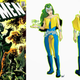 Polaris (X-Men) redesigned by Alicia Vogel "Replaced generic monochromatic swimsuit & cape with a sassier silhouette, metal accessories for her powers to manipulate, and some nods to former costumes."